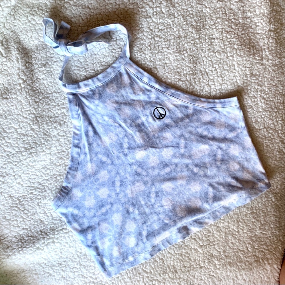 PACSUN Peace Sign Halter Crop Top NWT